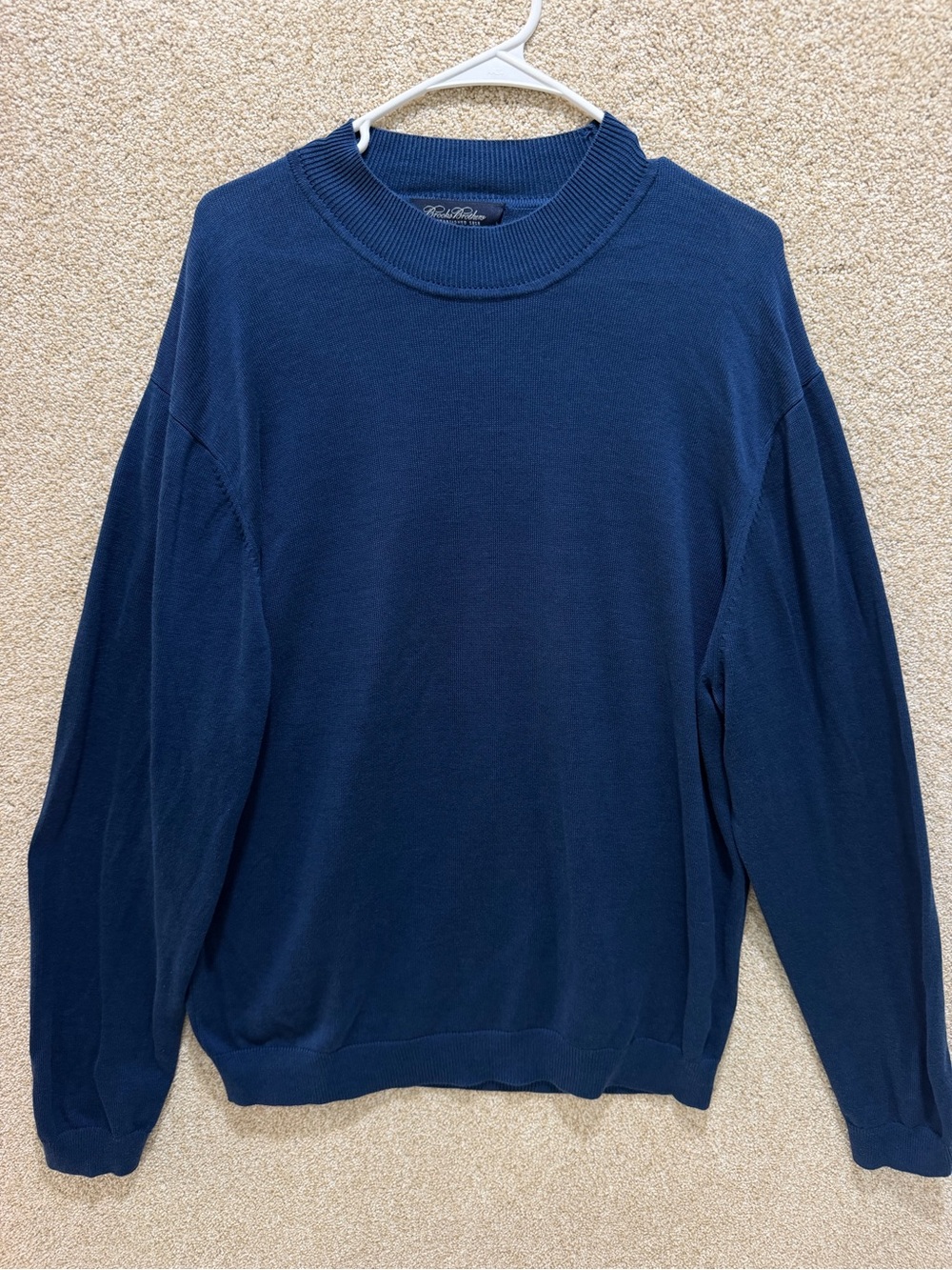 Men’s Brooks Brothers silk cotton sweater XL blue quiet luxury minimalist fall